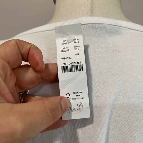 J.Crew White Cotton Tiered Dress Large NWT Resort Beach Clean Girl Minimal Sz L - Picture 4 of 9